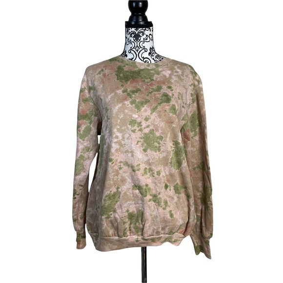Revolve AFRM | Munroe Women’s Tie Dye Camouflage Crew Neck Sweatshirt Small - Picture 2 of 7